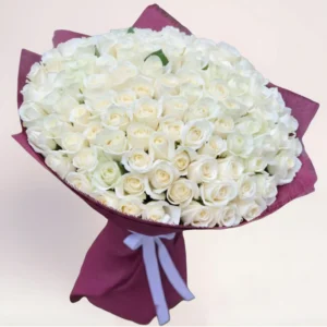 101 белая роза в Алматы