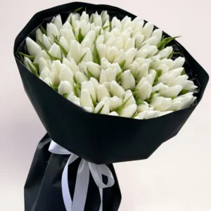 101 белый тюльпан Алматы