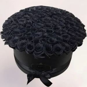 101 черная роза в коробке