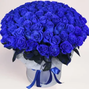 101 синяя роза в коробке в Алматы