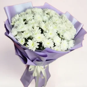 11 белых хризантем Алматы