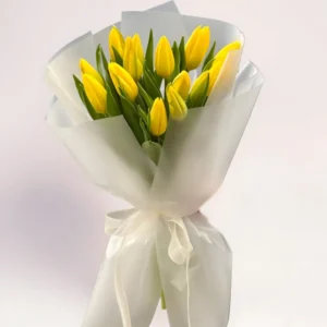 15 желтых тюльпанов Алматы