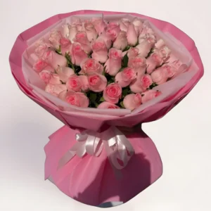 51 розовая роза в Алматы