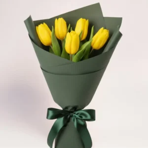 5 желтых тюльпанов Алматы