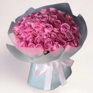 75 розовых роз в Алматы