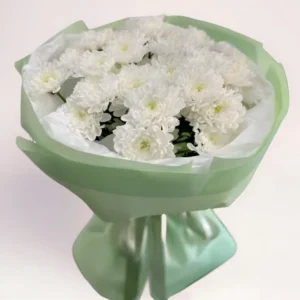 7 белых хризантем Алматы