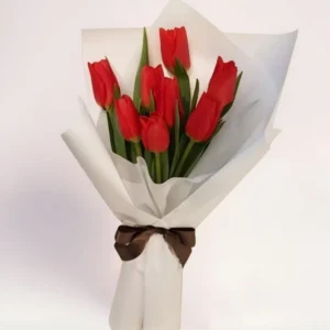 7 красных тюльпанов Алматы
