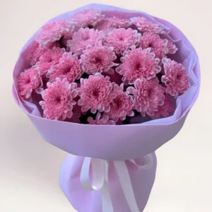 7 розовых хризантем в Алматы